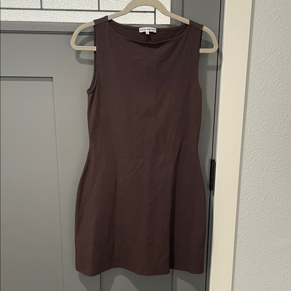 Reformation Chocolate Brown Mini Dress